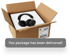open box with headphones
