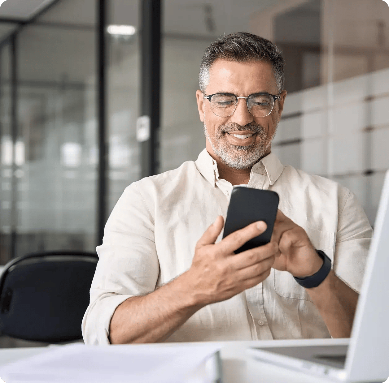 man-in-glasses-on-cellphone