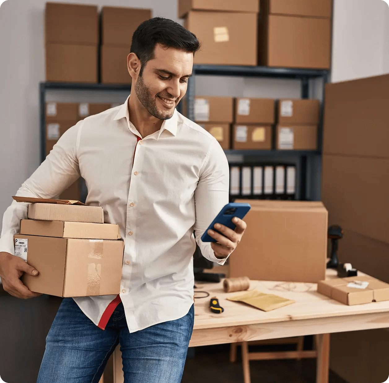 checking-phone-holding-boxes