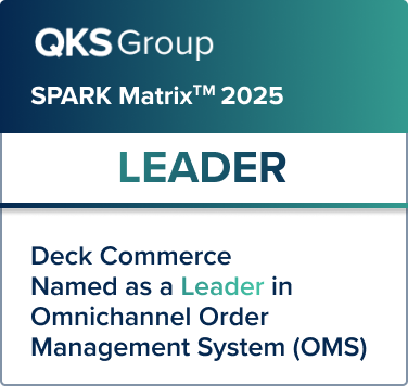 QKS Group Badge showing Leader placement for Deck Commerce